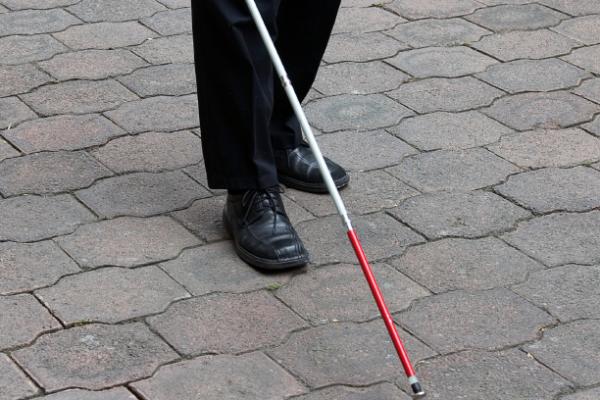 blind man with stick